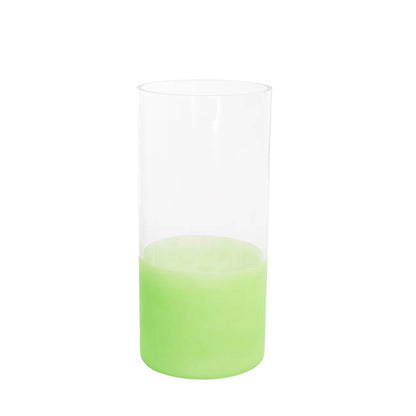 Glass Cylinder Vase Clear (12Dx25cmH) Dual Finish Green