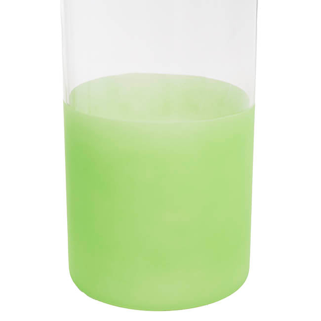 Glass Cylinder Vase Clear (12Dx25cmH) Dual Finish Green
