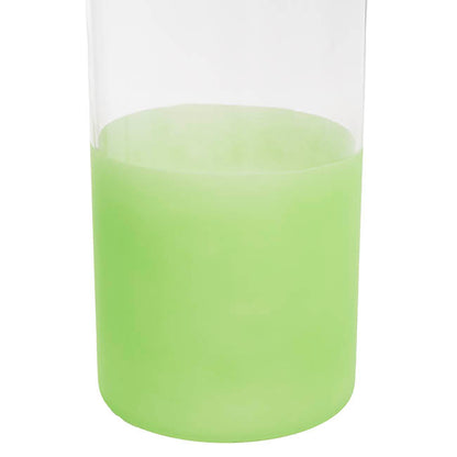 Glass Cylinder Vase Clear (12Dx25cmH) Dual Finish Green