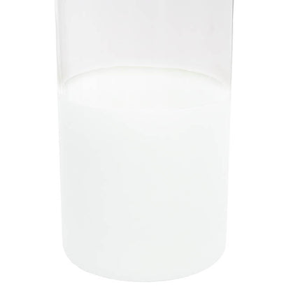 Glass Cylinder Vase Clear (12Dx25cmH) Dual Finish White
