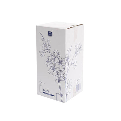Glass Cylinder Vase Clear (12Dx25cmH) Dual Finish White