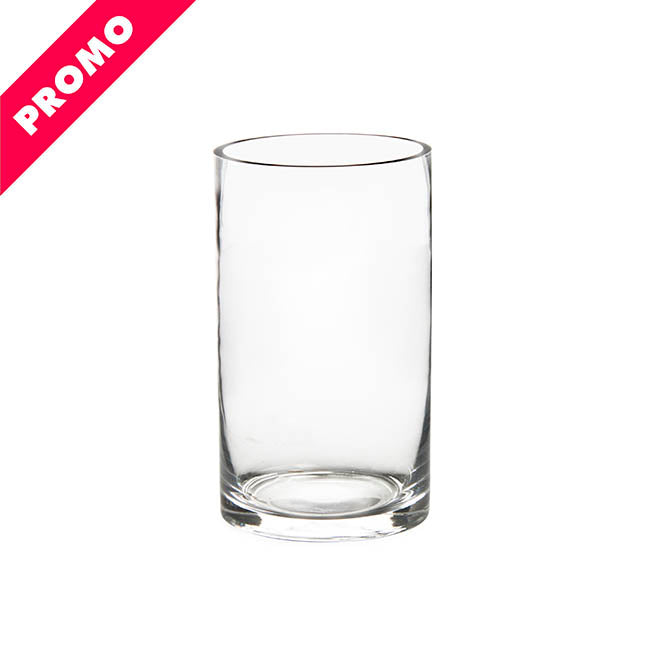 Glass Cylinder Vase Clear (15Dx25cmH) Promo