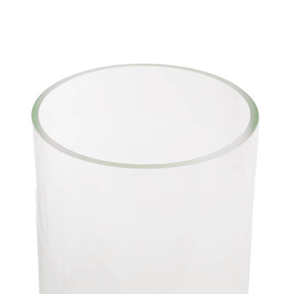 Glass Cylinder Vase Clear (12Dx30cmH) Dual Finish Green
