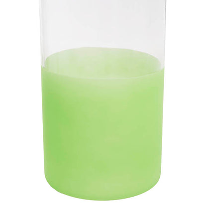 Glass Cylinder Vase Clear (12Dx30cmH) Dual Finish Green