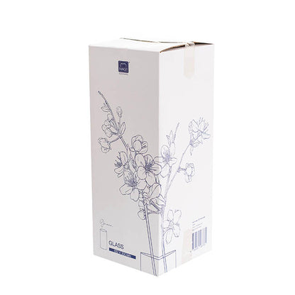 Glass Cylinder Vase Clear (12Dx30cmH) Dual Finish Green