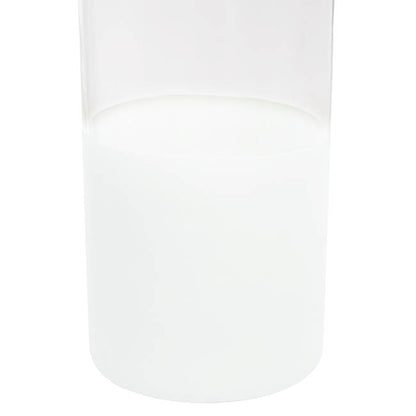 Glass Cylinder Vase Clear (12Dx30cmH) Dual Finish White