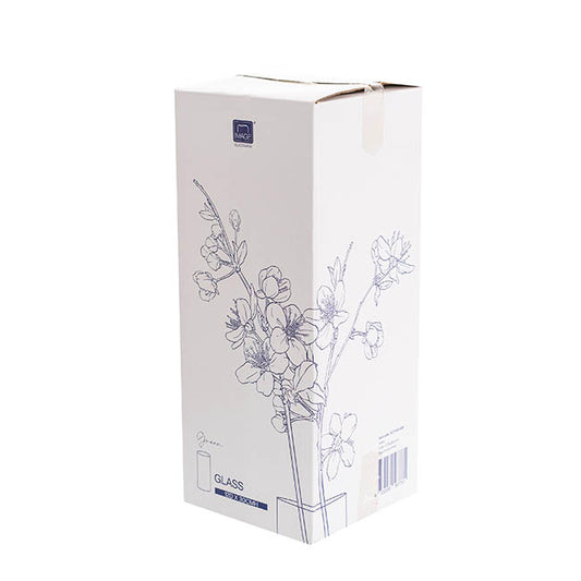 Glass Cylinder Vase Clear (12Dx30cmH) Dual Finish White