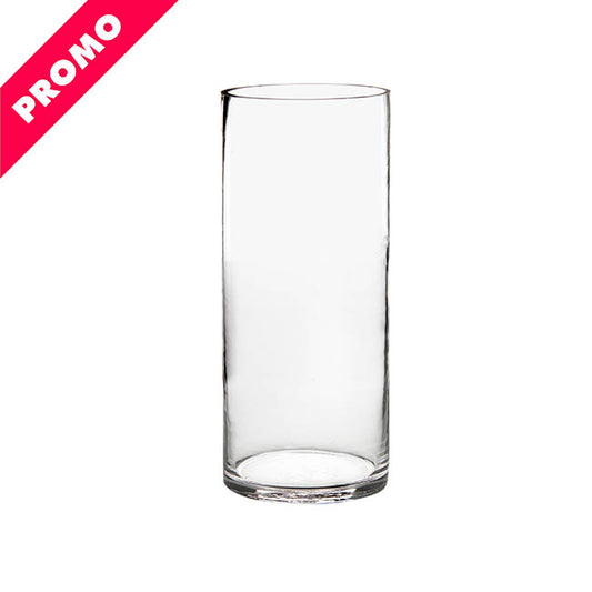 Glass Cylinder Vase Clear (15Dx30cmH) Promo