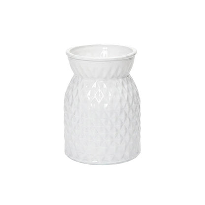 Glass Ann Posy Bottle Vase Solid White (12x16cmH)