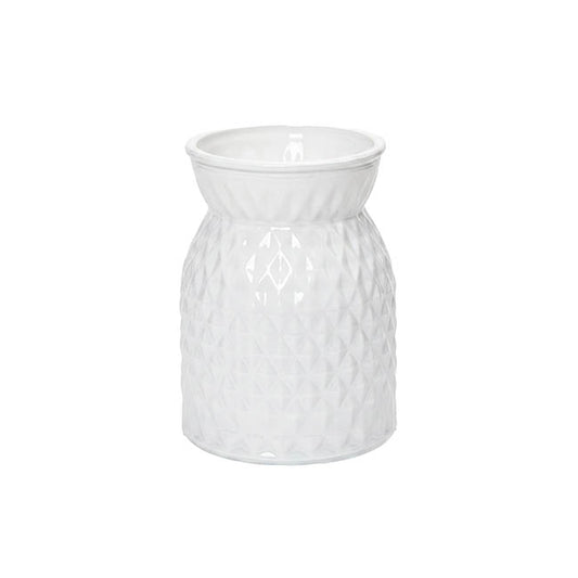 Glass Ann Posy Bottle Vase Solid White (12x16cmH)
