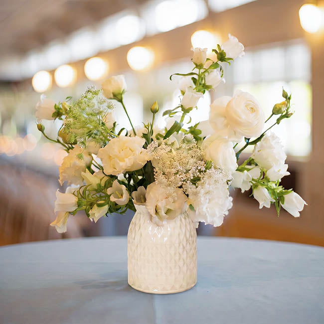 Glass Ann Posy Bottle Vase Solid White (12x16cmH)