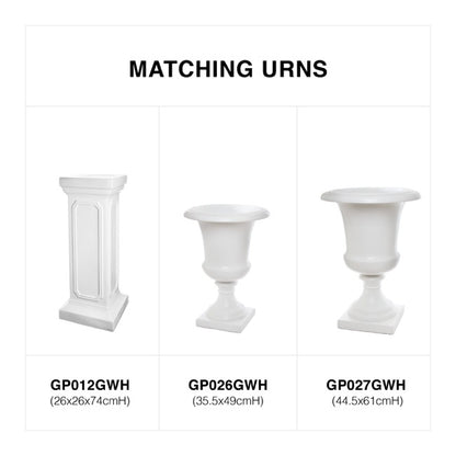 Fibreglass Pedestal Classic Gloss White (26x26x74cmH)