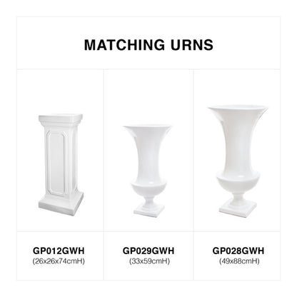 Fibreglass Pedestal Classic Gloss White (26x26x74cmH)