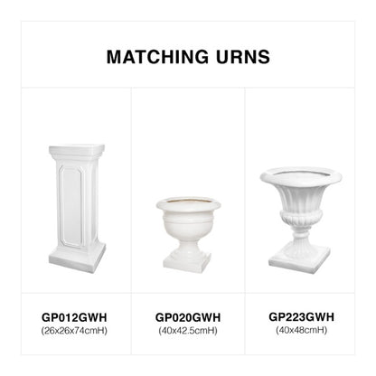 Fibreglass Pedestal Classic Gloss White (26x26x74cmH)