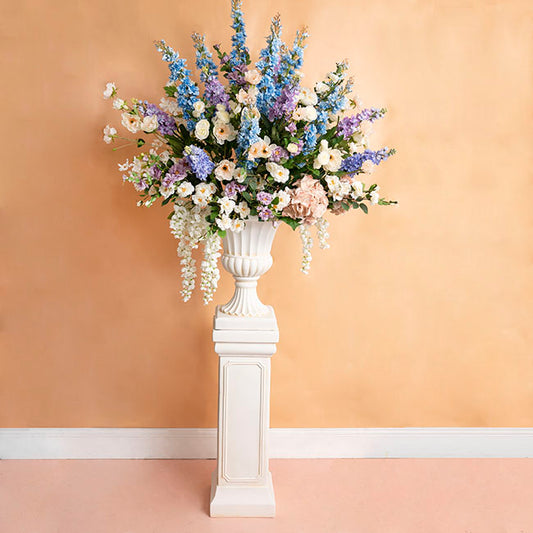 Fibreglass Pedestal Classic Smooth Ivory (26x26x74cmH)