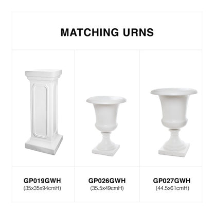 Fibreglass Pedestal Classic Gloss White (35x35x94cmH)