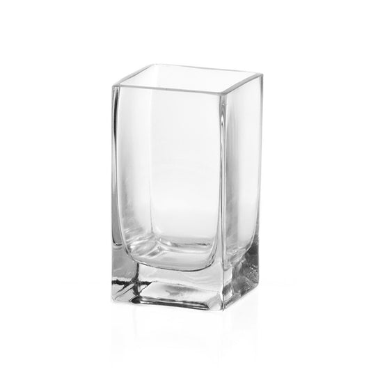 Glass Square Tank Vase 10cm Clear (10x10x20cmH)