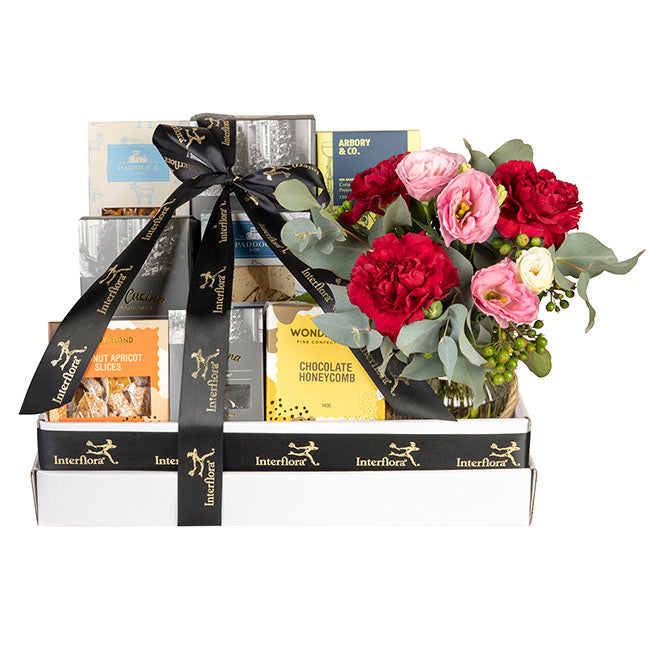Interflora Sweet & Savoury Hamper with Fresh Flowers