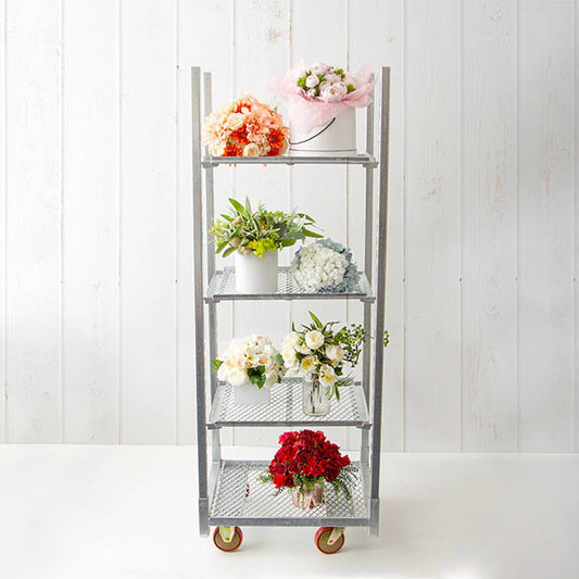 Flower & Plant Trolley Half 3 Mesh Shelf (71.5X56.5x190cmH)