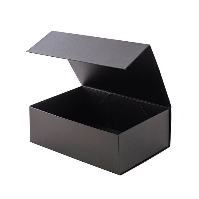 Hamper Gift Box Magnetic Flap Tall Large Black (38x26x13cmH)