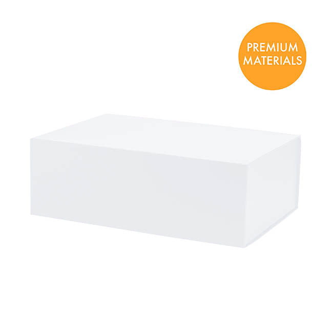 Hamper Gift Box Magnetic Flap Tall Large White (38x26x13cmH)