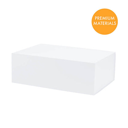 Hamper Gift Box Magnetic Flap Tall Large White (38x26x13cmH)