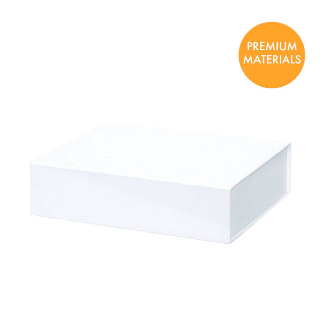 Hamper Gift Box Magnetic Flap Large White (38x26x9.5cmH)