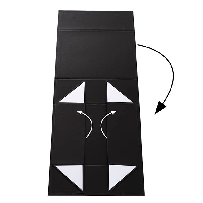 Hamper Gift Box Magnetic Flap Tall Medium Black(32x24x12cmH)