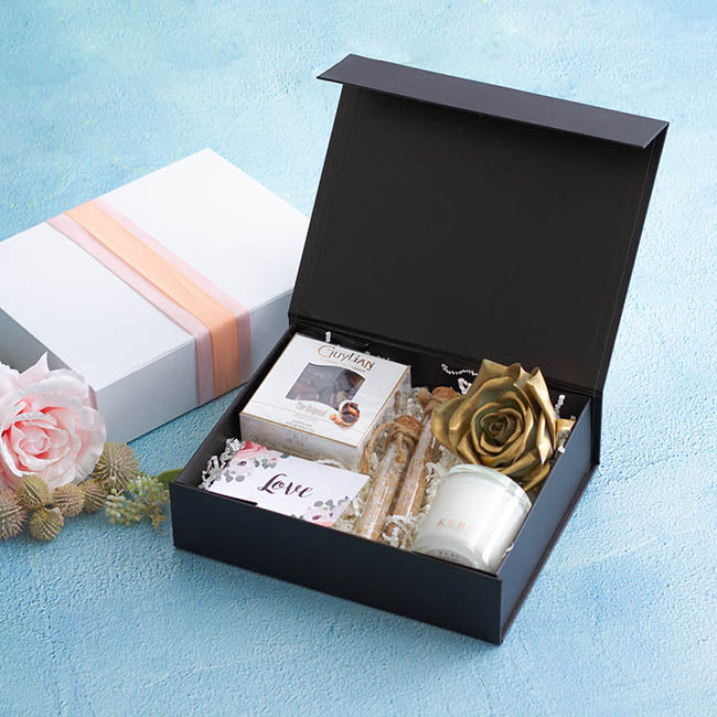 Hamper Gift Box Magnetic Flap Medium Black (32x24x9cmH)