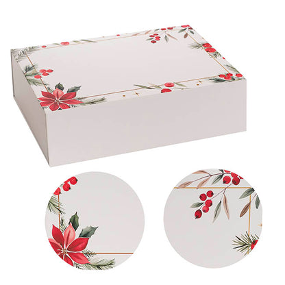 Hamper Gift Box Magnetic Medium Xmas Frame White(32x24x9cmH)