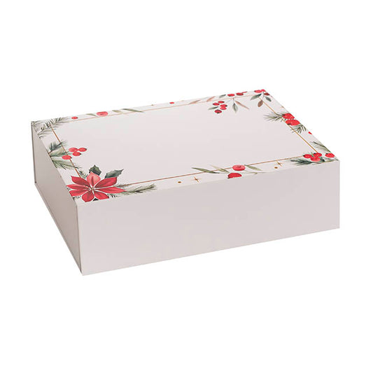 Hamper Gift Box Magnetic Medium Xmas Frame White(32x24x9cmH)