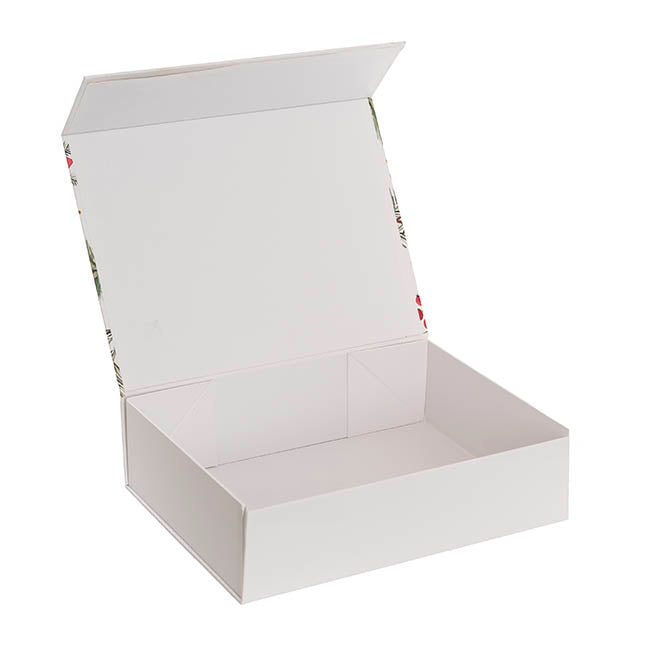 Hamper Gift Box Magnetic Medium Xmas Frame White(32x24x9cmH)