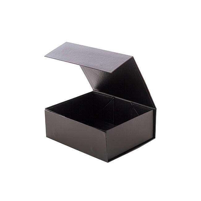 Hamper Gift Box Magnetic Flap Tall Small Black (25x20x9cmH)