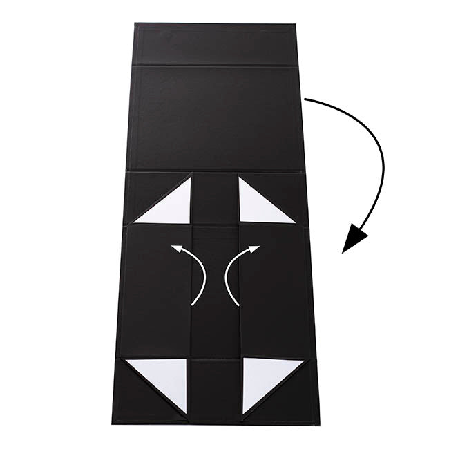 Hamper Gift Box Magnetic Flap Tall Small Black (25x20x9cmH)
