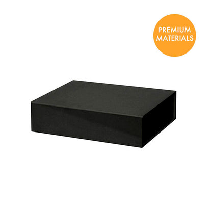 Hamper Gift Box Magnetic Flap Small Black (25x20x6.5cmH)