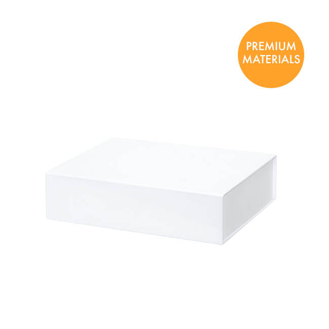 Hamper Gift Box Magnetic Flap Small White (25x20x6.5cmH)