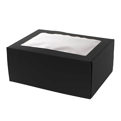 Hamper Gift Box PVC Window Large Black (35.5x25.5.5x14.5cmH)