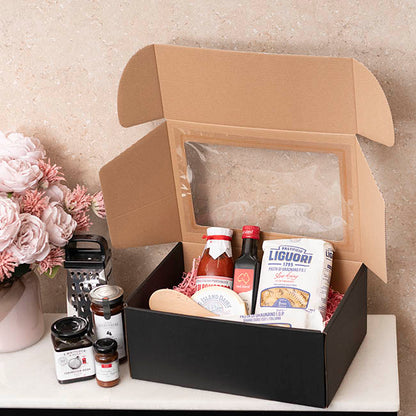 Hamper Gift Box PVC Window Large Black (35.5x25.5.5x14.5cmH)