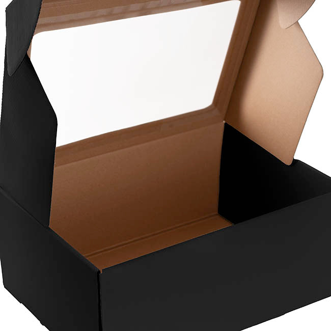 Hamper Gift Box PVC Window Large Black (35.5x25.5.5x14.5cmH)