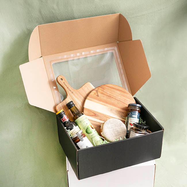 Hamper Gift Box PVC Window Large Black (35.5x25.5.5x14.5cmH)