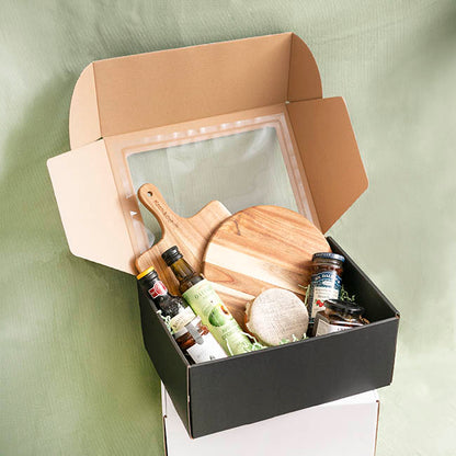 Hamper Gift Box PVC Window Large Black (35.5x25.5.5x14.5cmH)