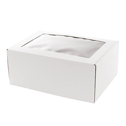 Hamper Gift Box PVC Window Large White (35.5x25.5.5x14.5cmH)