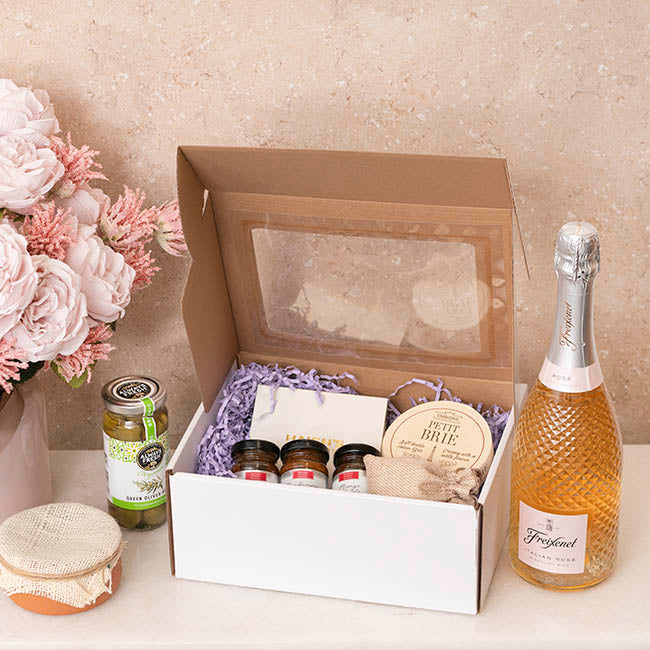 Hamper Gift Box PVC Window Large White (35.5x25.5.5x14.5cmH)