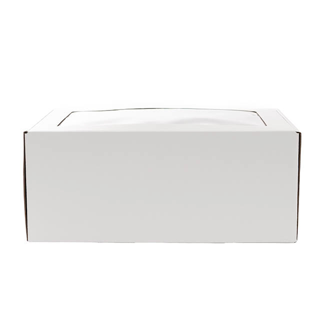 Hamper Gift Box PVC Window Large White (35.5x25.5.5x14.5cmH)