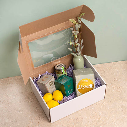 Hamper Gift Box PVC Window Large White (35.5x25.5.5x14.5cmH)