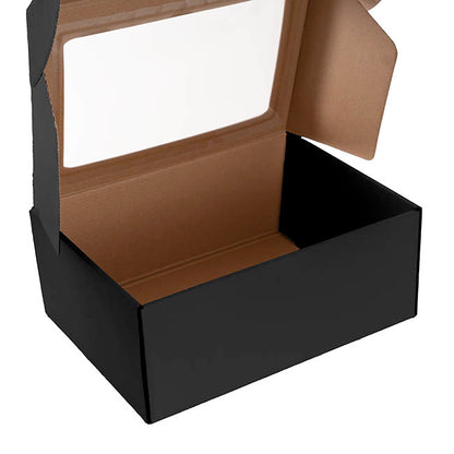 Hamper Gift Box PVC Window Medium Black (31.5x22.5x12.5cmH)