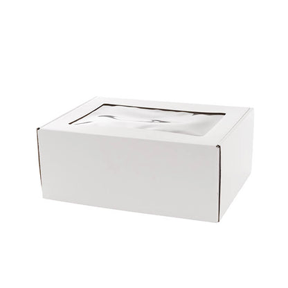Hamper Gift Box PVC Window Medium White (31.5x22.5x12.5cmH)