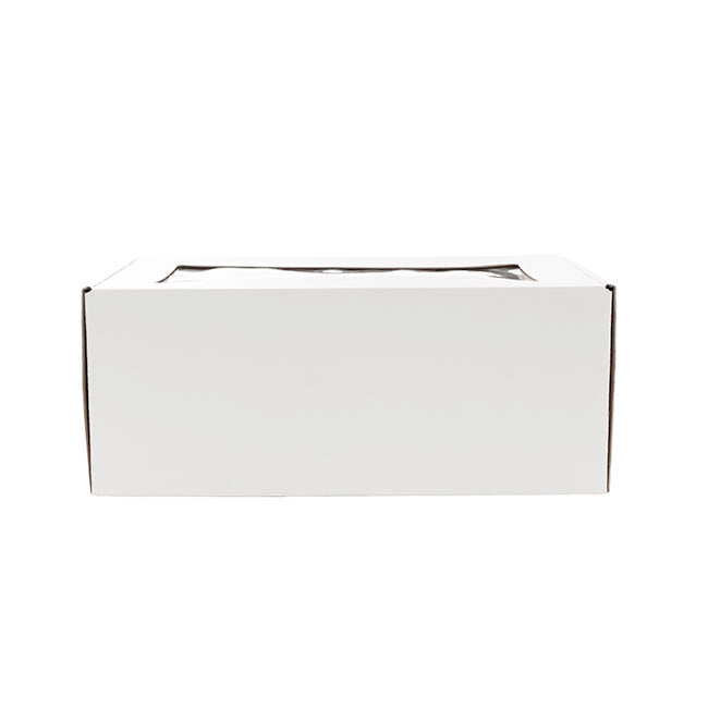 Hamper Gift Box PVC Window Medium White (31.5x22.5x12.5cmH)