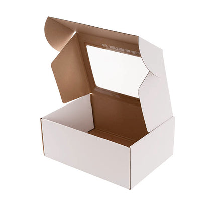 Hamper Gift Box PVC Window Medium White (31.5x22.5x12.5cmH)
