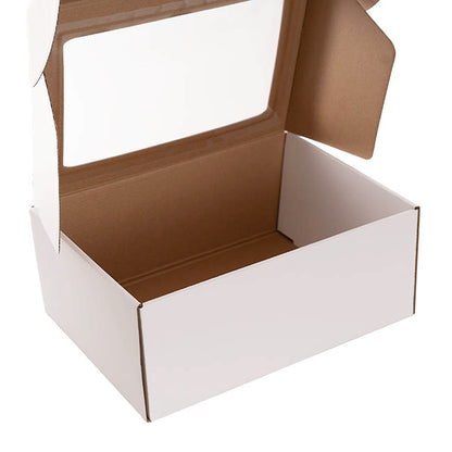 Hamper Gift Box PVC Window Medium White (31.5x22.5x12.5cmH)